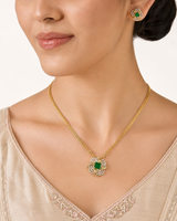 Green Square Necklace Set