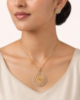 Celestial Circle CZ Pendant Set