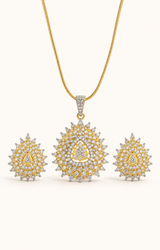 Royal Teardrop CZ Pendant Set