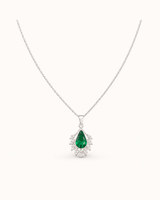 Green Teardrop Diamond Pendant necklace
