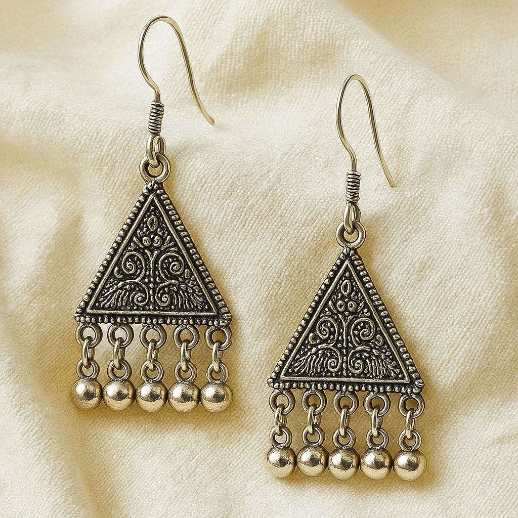 Silver Triangular Jhumkha