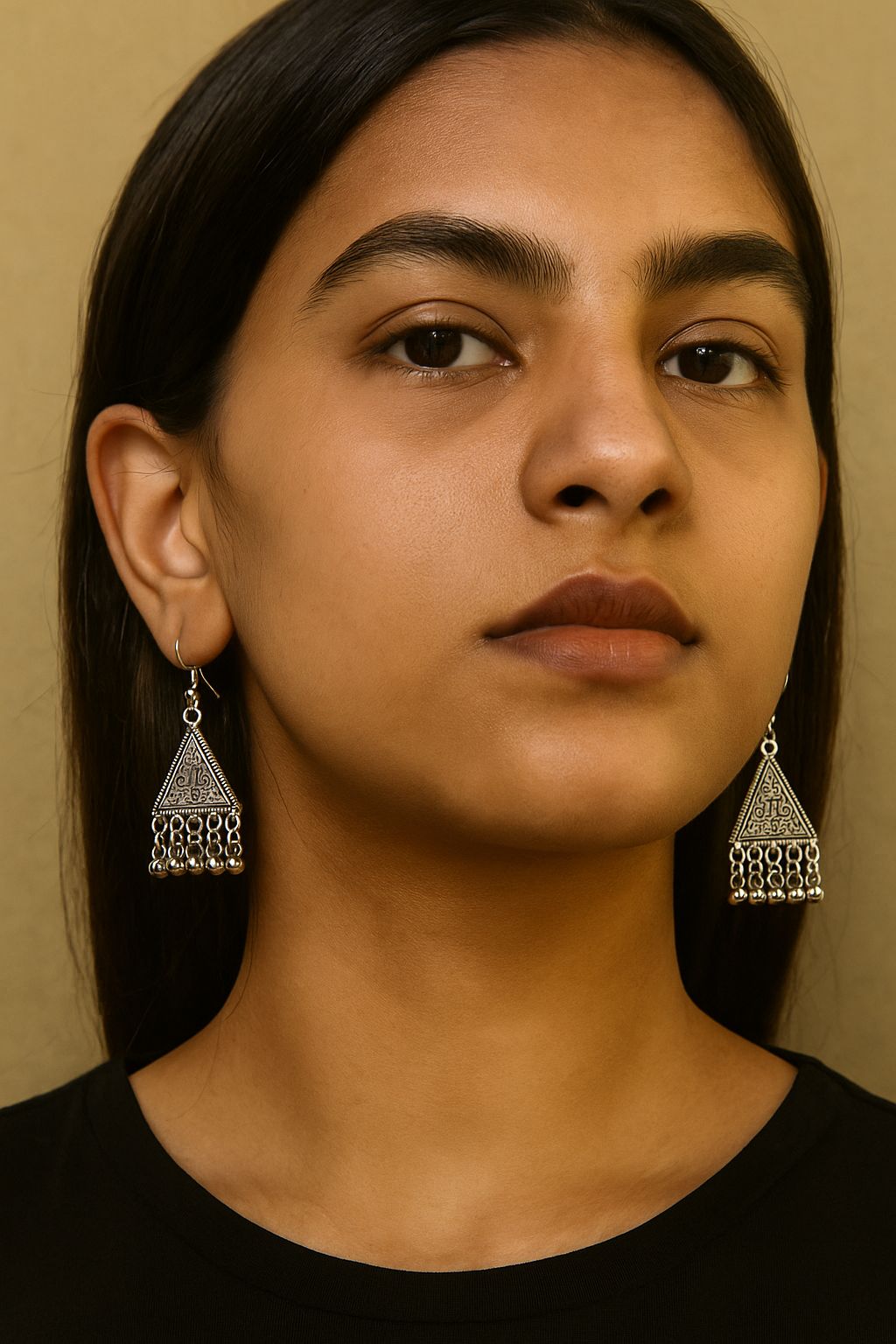 Silver Triangular Jhumkha