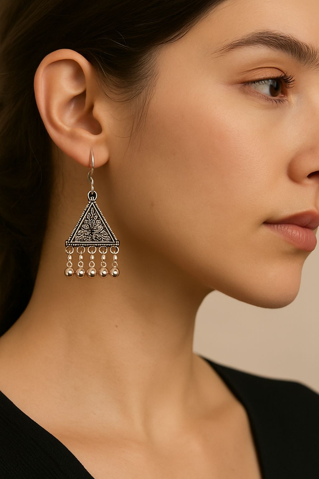 Silver Triangular Jhumkha