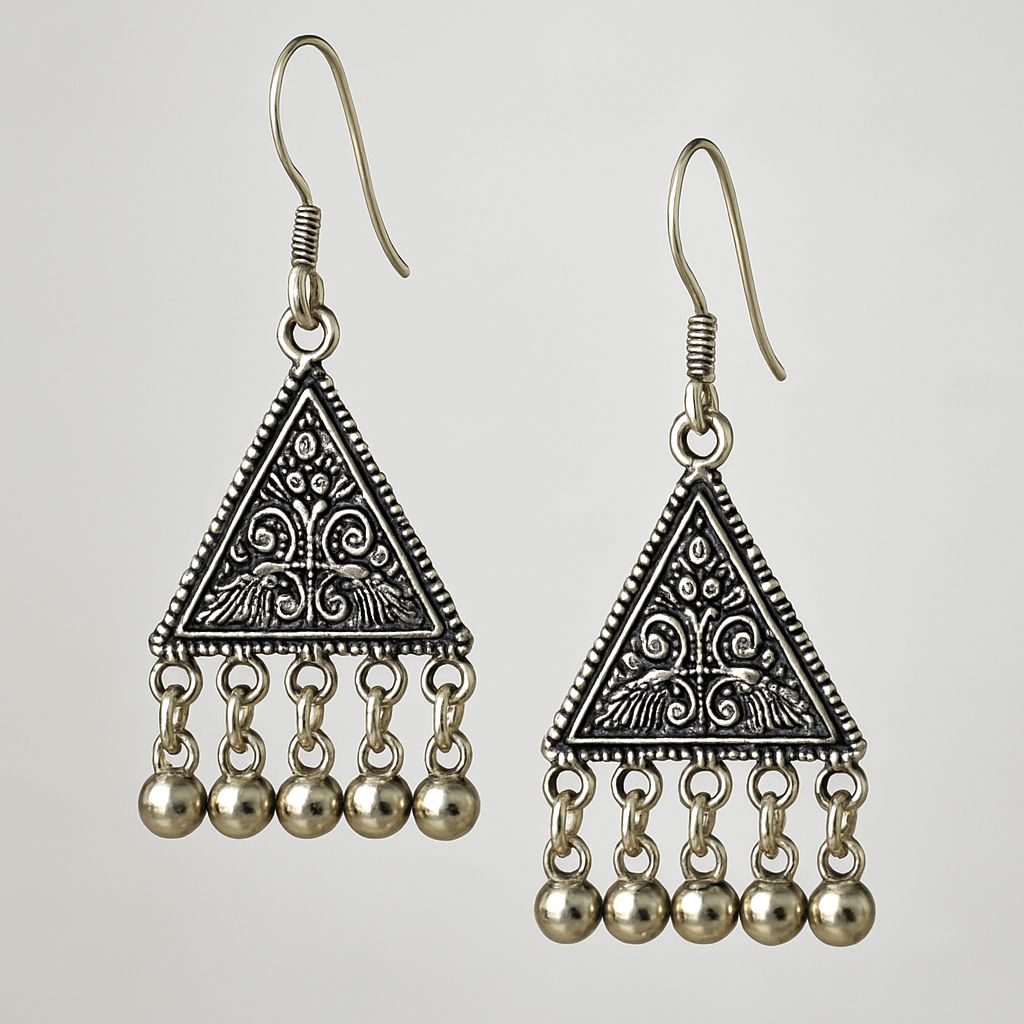 Silver Triangular Jhumkha