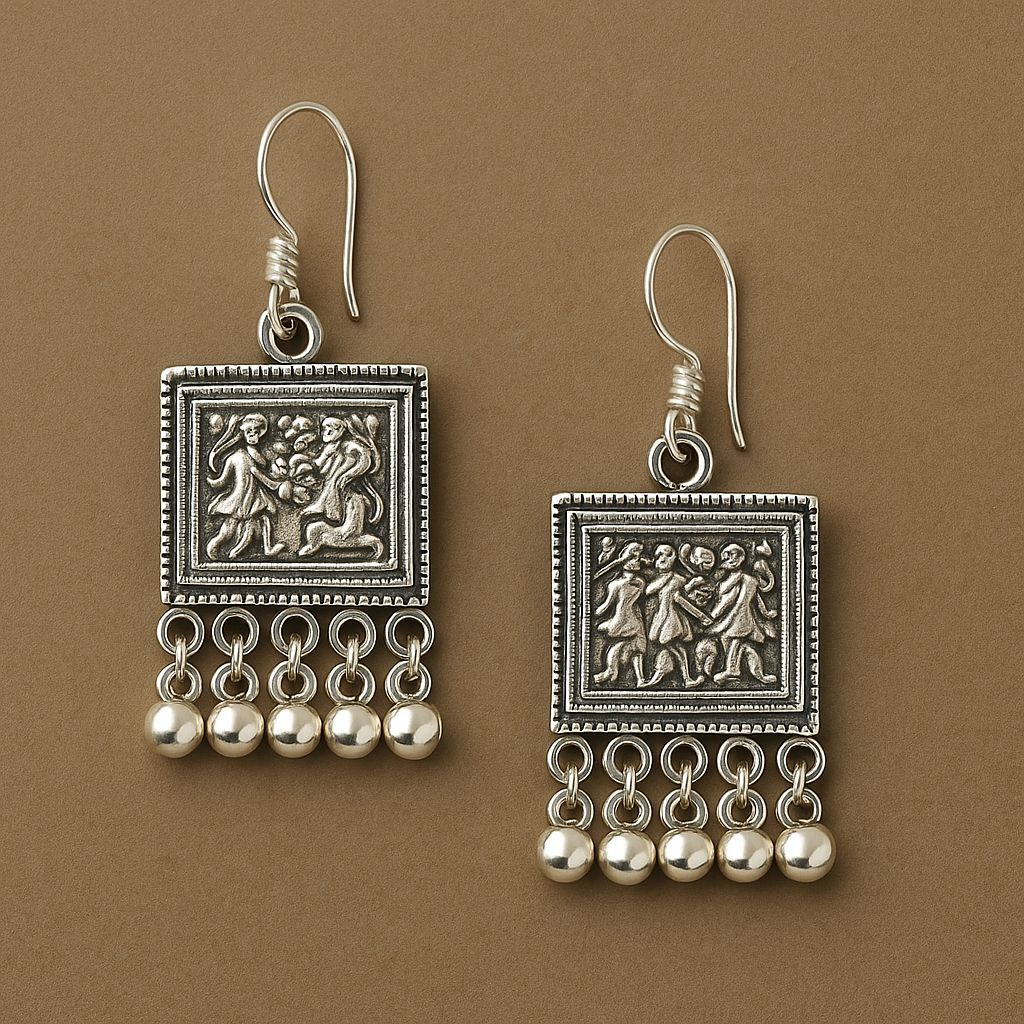 Silver Square Jhumkha