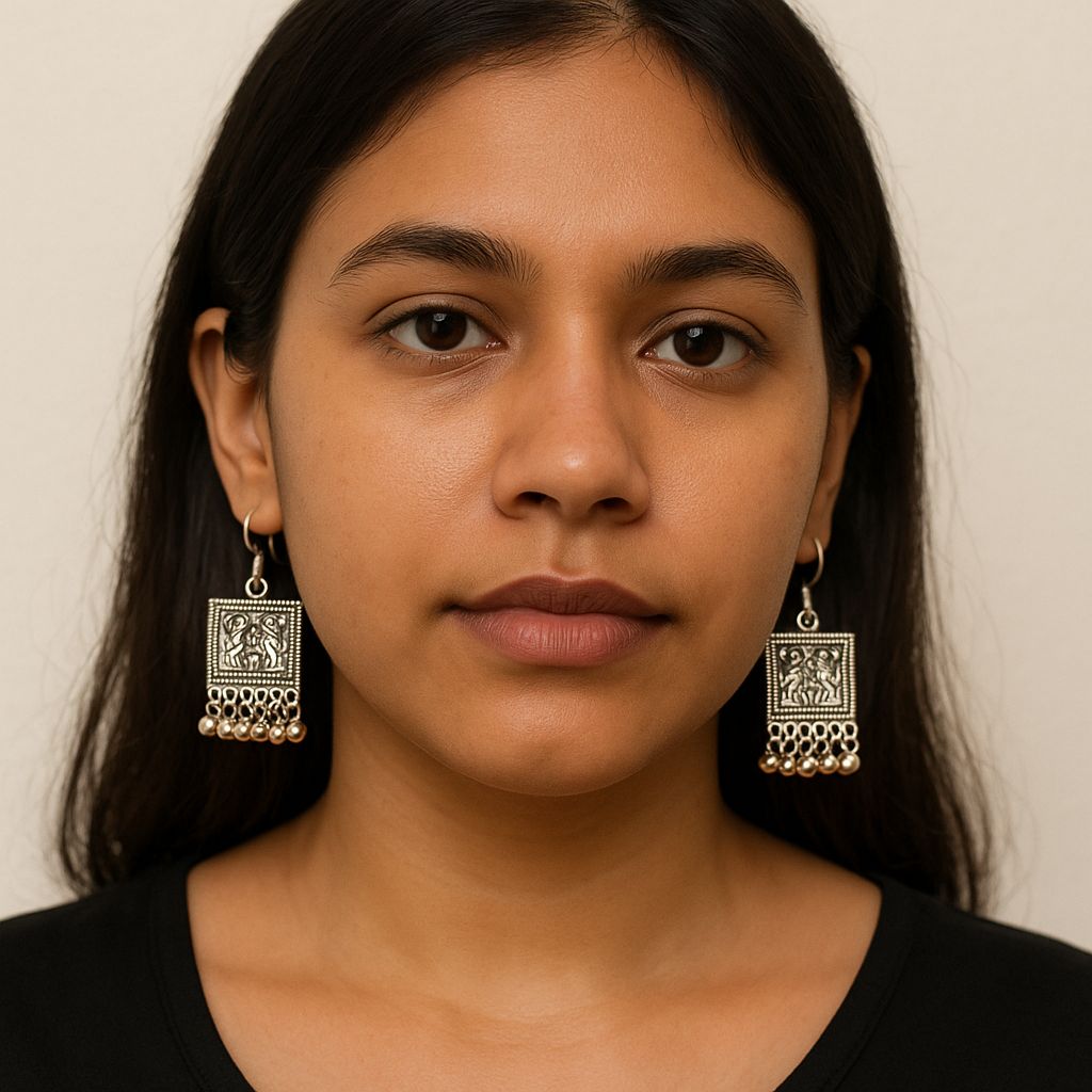Silver Square Jhumkha