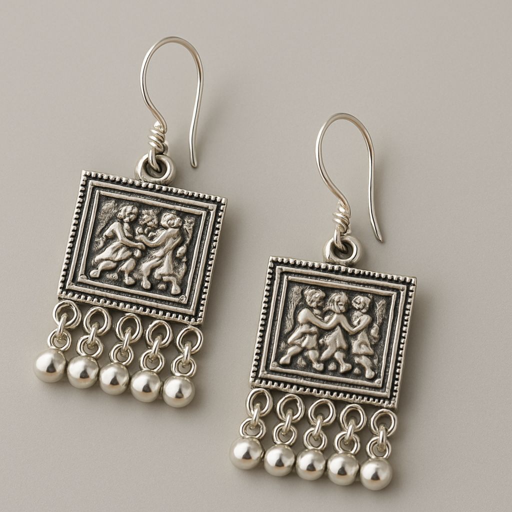 Silver Square Jhumkha