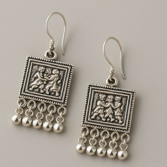 Silver Square Jhumkha