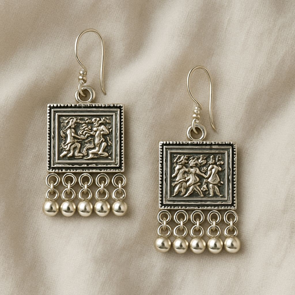 Silver Square Jhumkha