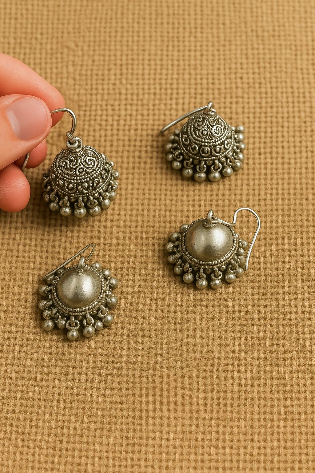 B1G1 Silver jhumkha