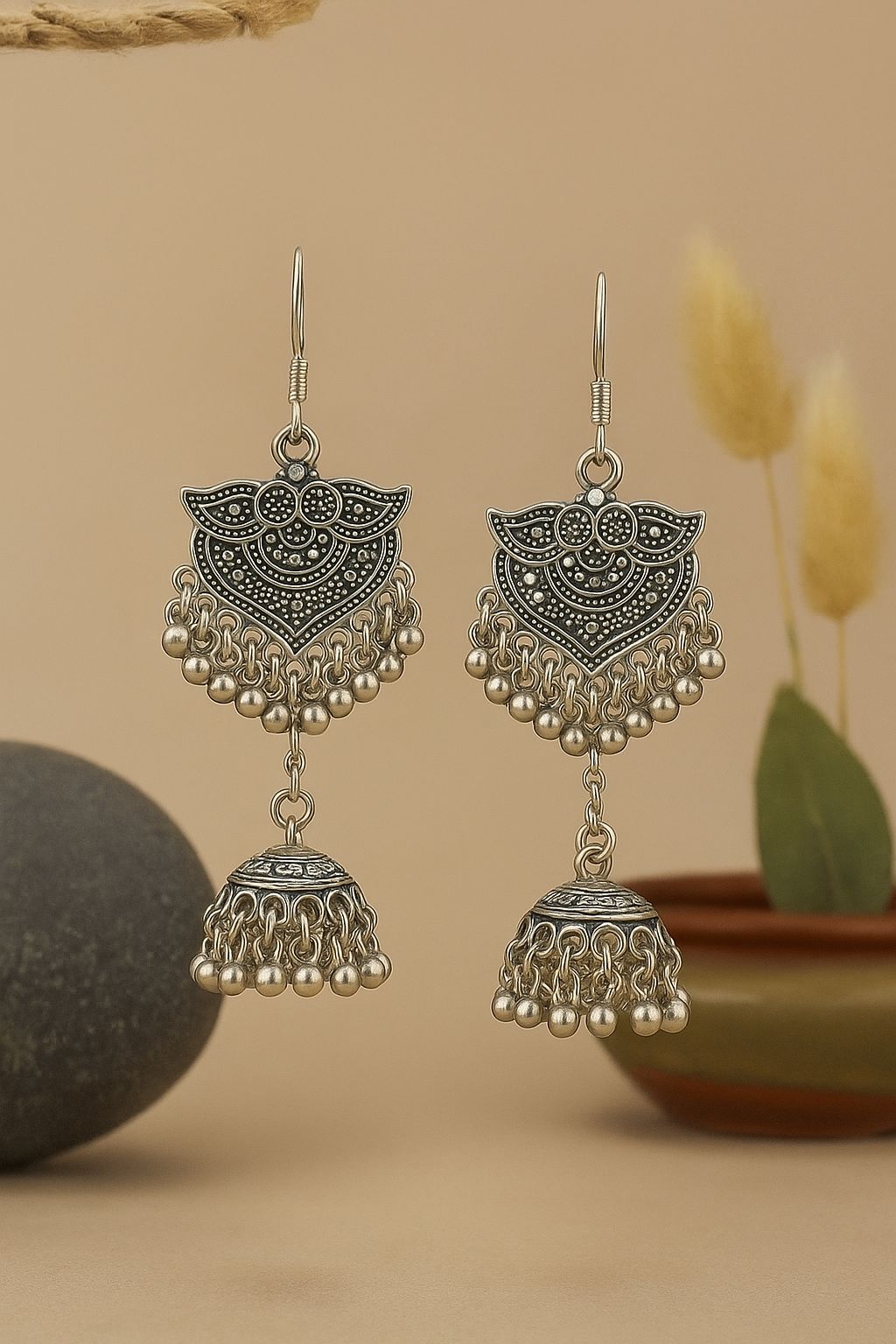 Heavy Silver Stylish Jhumkha