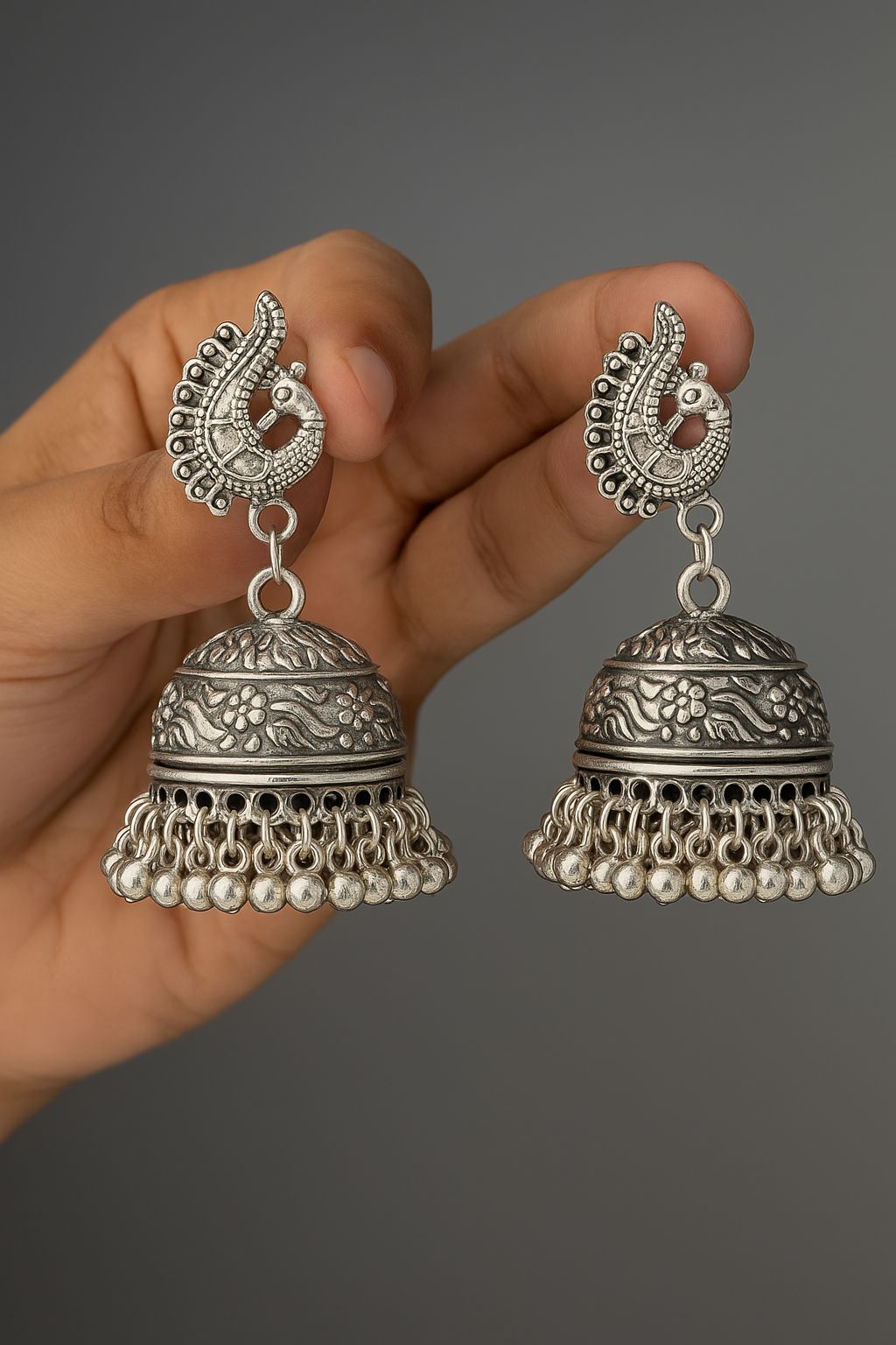 peacock style earrings