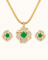 Green Square Necklace Set