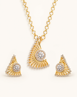 Triangle CZ Pendant Necklace Set