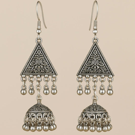 Heavy Silver Triangular Jhumkha