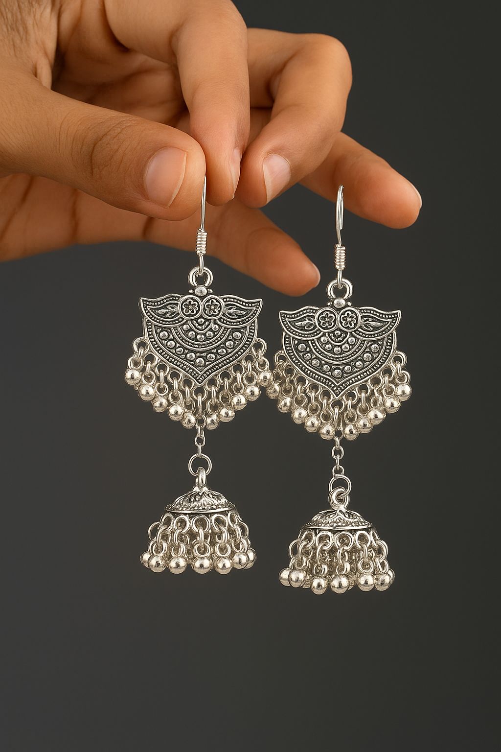 Heavy Silver Stylish Jhumkha